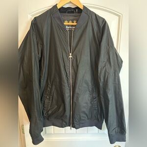 Barbour Men's Black Silsden Jacket (Wax Bomber/ Motorcycle Jacket)